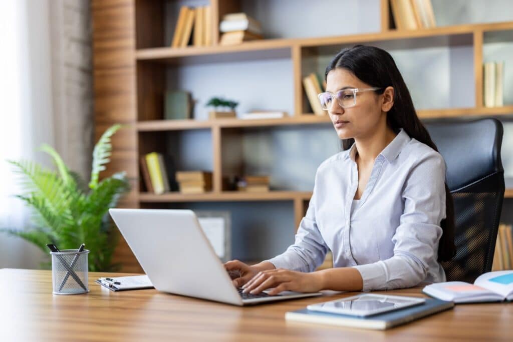 Business team reviewing document workflow automation on a computer screen